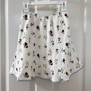 Gap x DOEN Floral Skirt Elastic Waist Ivory Girls Size Medium 8 NWT